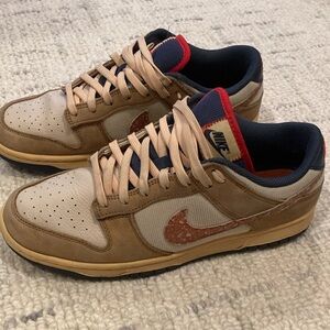 Nike Brown and Tan SB Dunk Low Sneakers